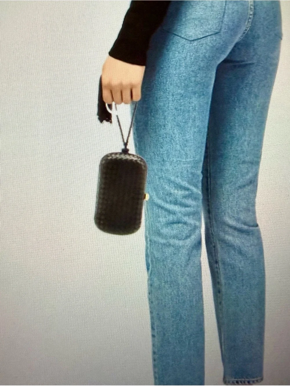 Bottega Veneta Black Woven Tassel Clutch Vintage